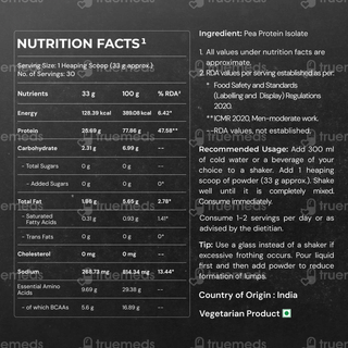 Nutrabay Pure Pea Protein Isolate Unflavoured Powder 1000Gm