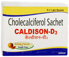 Caldison D3 Orange Flavour Sugar Free Sachet 1gm