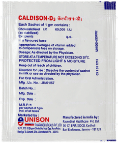 Caldison D3 Orange Flavour Sugar Free Sachet 1gm