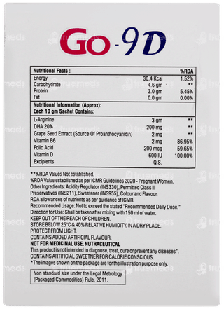 Go 9d Orange Flavour Sugar Free Granules 10gm