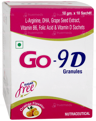 Go 9d Orange Flavour Sugar Free Granules 10gm