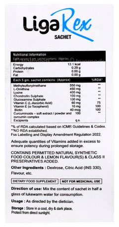 Ligarex Lemon Flavour Sugar Free Sachet 5gm