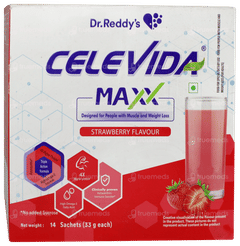 Celevida Maxx Strawberry Flavour No Added Sugar 33Gm Pack Of 14 Sachets Celevida Maxx Strawberry Flavour No Added Sugar 33Gm Pack Of 14 Sachets