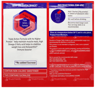 Celevida Maxx Strawberry Flavour No Added Sugar 33Gm Pack Of 14 Sachets