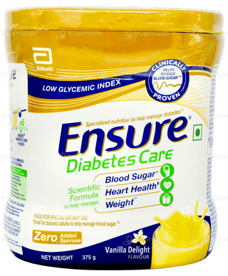 Ensure Diabetes Care Vanilla Flavour Zero Added Sucrose Powder Jar 375gm