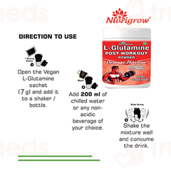 Nutrigrow L Glutamine Post Workout Orange Flavour Powder 250Gm