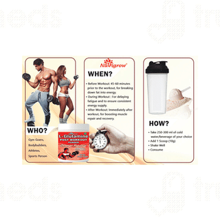 Nutrigrow L Glutamine Post Workout Orange Flavour Powder 250Gm