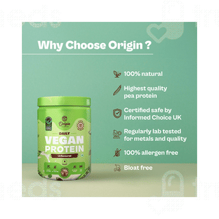 Origin Nutrition Daily Vegan Protein Unflavored No Added Sugar 250Gm