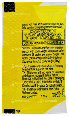 Sugar Free Gold + With Chromium 0.75gm Pack Of 100 Sachets