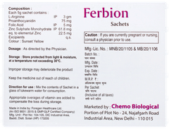 Ferbion Orange Flavour Sugar Free Sachet 5gm