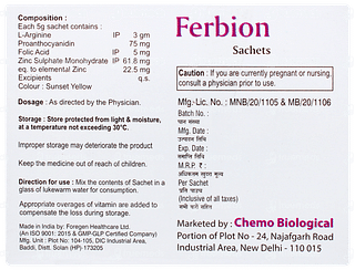 Ferbion Orange Flavour Sugar Free Sachet 5gm