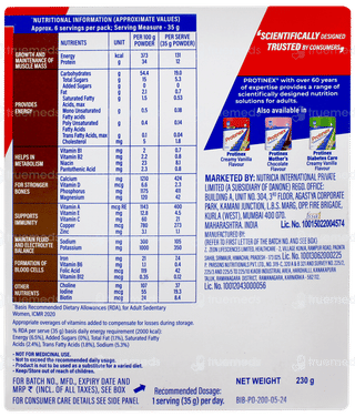 Protinex Rich Chocolate Flavour Zero Added Sugar Refill Powder 230gm