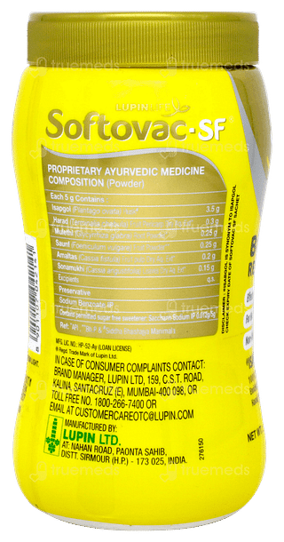 Softovac Sf Powder 250gm With Softovac Sf 5gm Pack Of 4 Sachets Free