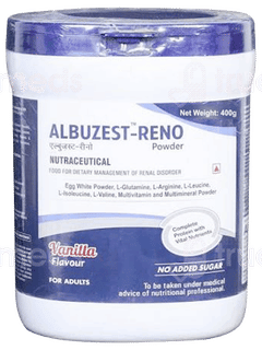 Albuzest Reno Vanilla Flavour No Added Sugar Powder Jar 400Gm