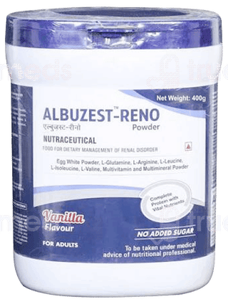 Albuzest Reno Vanilla Flavour No Added Sugar Powder Jar 400Gm
