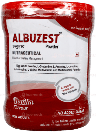 Albuzest Vanilla Flavour No Added Sugar Powder Jar 400Gm