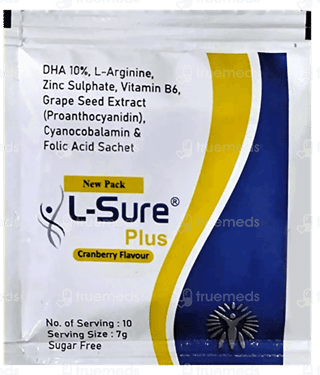 L Sure Plus New Pack Cranberry Flavour Sugar Free Sachet 7Gm