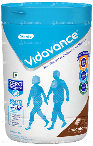 Vidavance Chocolate Flavour Zero Sucrose Powder Jar 400gm