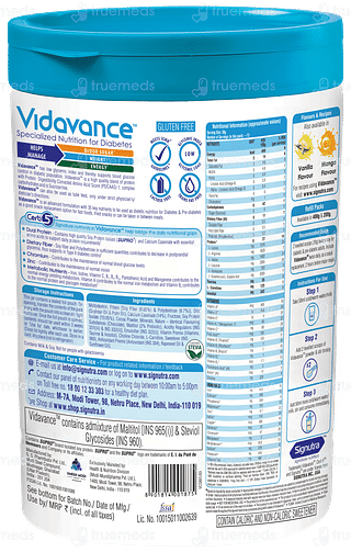 Vidavance Chocolate Flavour Zero Sucrose Powder Jar 400gm