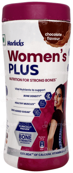 Horlicks Womens Plus Chocolate Flavour Zero Added Sugar Powder Jar 400gm