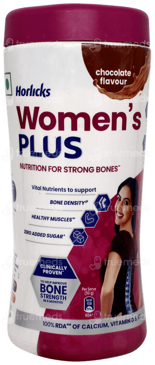 Horlicks Womens Plus Chocolate Flavour Zero Added Sugar Powder Jar 400gm