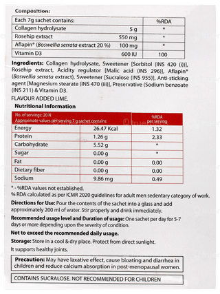 Roseup Lime Flavour Sugar Free Sachet 7gm