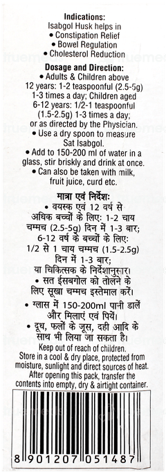 Dabur Sat Isabgol Premium White Husk Supreme 45Gm + 15Gm Extra Free