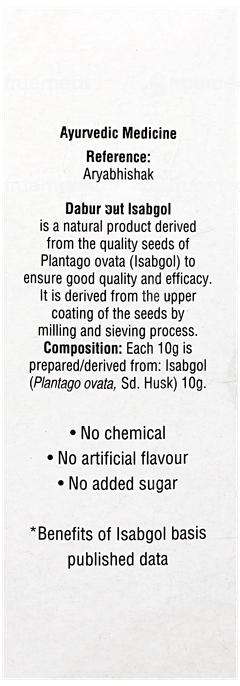 Dabur Sat Isabgol Premium White Husk Supreme 45Gm + 15Gm Extra Free