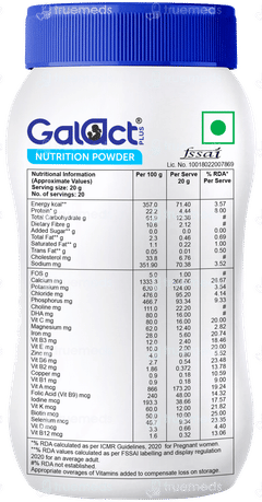 Galact Plus Choco Hazelnut Flavour No Added Sugar Powder 400gm