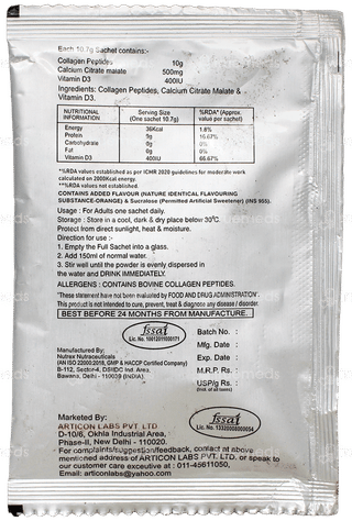 Colalog Orange Flavour Sugar Free Powder 10.7Gm