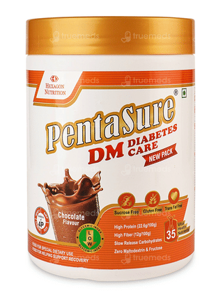Pentasure Dm Diabetes Care Chocolate Flavour Sucrose Free Powder Jar 400Gm