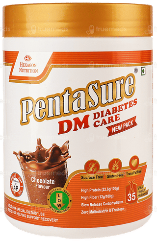 Pentasure Dm Diabetes Care Chocolate Flavour Sucrose Free Powder Jar 400gm
