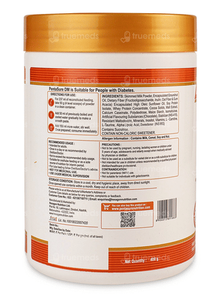 Pentasure Dm Diabetes Care Chocolate Flavour Sucrose Free Powder Jar 400Gm