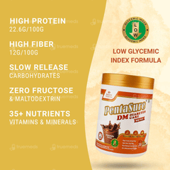 Pentasure Dm Diabetes Care Chocolate Flavour Sucrose Free Powder Jar 400Gm