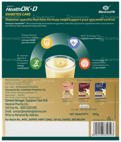 Health Ok D Diabetes Care Vanilla Flavour Zero Added Sucrose Refill Powder 200gm