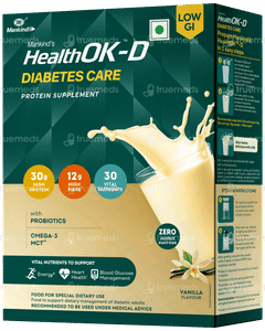 Health Ok D Diabetes Care Vanilla Flavour Zero Added Sucrose Refill Powder 400gm