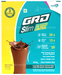 Grd Slim Chocolate Flavour Zero Added Sugar Powder 60Gm Pack Of 7 Sachets Grd Slim Chocolate Flavour Zero Added Sugar Powder 60Gm Pack Of 7 Sachets