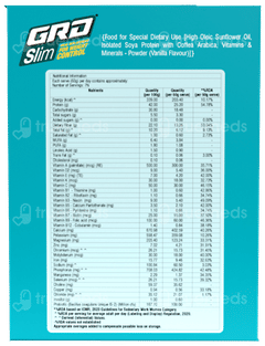 Grd Slim Vanilla Flavour Zero Added Sugar Powder 60Gm Pack Of 7 Sachets