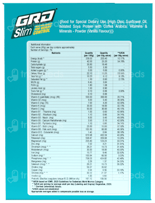 Grd Slim Vanilla Flavour Zero Added Sugar Powder 60Gm Pack Of 7 Sachets