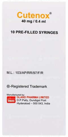 Cutenox 40mg Injection 0.4ml Cutenox 40mg Injection 0.4ml