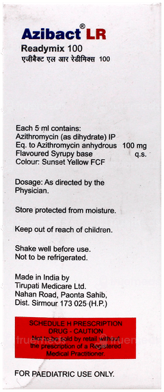 Azibact Lr Readymix 100 Suspension 30Ml Azibact Lr Readymix 100 Suspension 30Ml