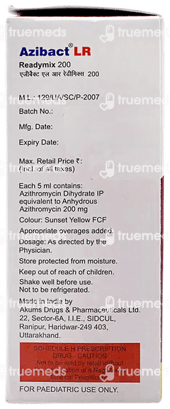 Azibact Lr Readymix 200 Suspension 30ml Azibact Lr Readymix 200 Suspension 30ml