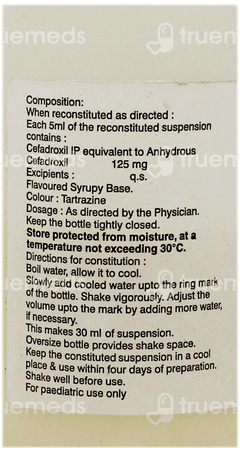 Cefadrox 125Mg Dry Syrup 30Ml