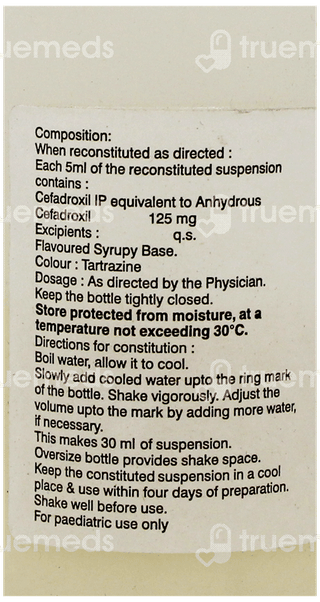 Cefadrox 125Mg Dry Syrup 30Ml