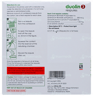 Duolin 3 3ml Pack Of 5 Respules