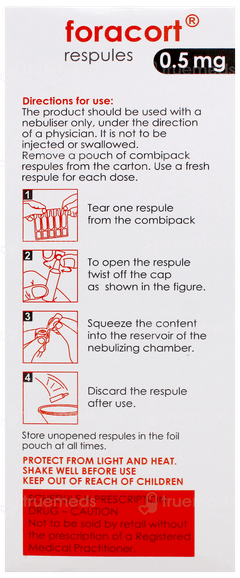 Foracort 0.5mg 2ml Pack Of 5 Respules Foracort 0.5mg 2ml Pack Of 5 Respules