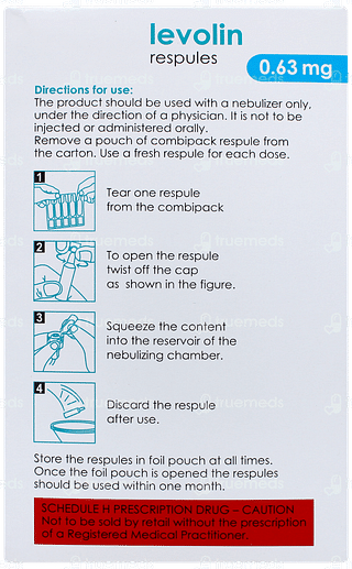 Levolin 0.63mg 2.5ml Pack Of 5 Respules