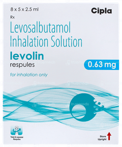 Levolin 0.63mg 2.5ml Pack Of 5 Respules