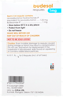 Budesal 1mg 2ml Pack Of 5 Respules