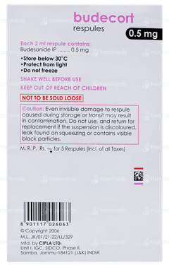 Budecort 0.5mg 2ml Pack Of 5 Respules